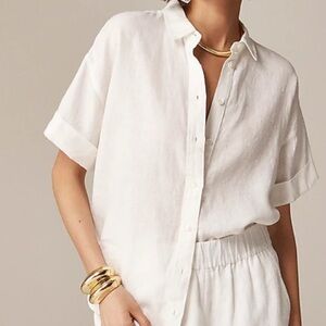 JCREW  Beige linen button down shirt